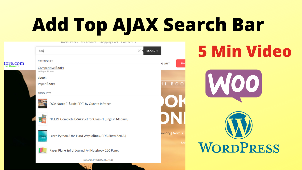 Add Header AJAX Search Bar