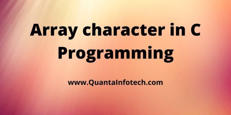 Array character in C Programming
