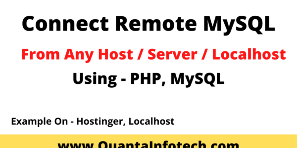 How to connect MySQL Remove server from Localhost or any server